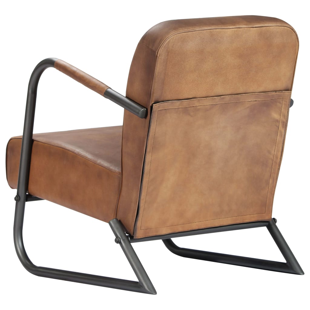 Relax Armchair Light Brown Real Leather