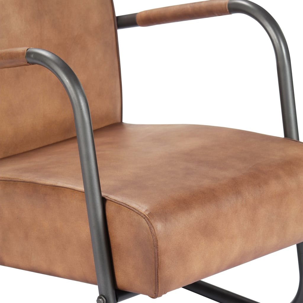 Relax Armchair Light Brown Real Leather