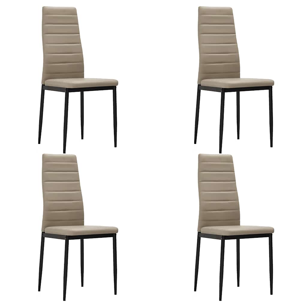 Dining Chairs 4 pcs Cappuccino Faux Leather