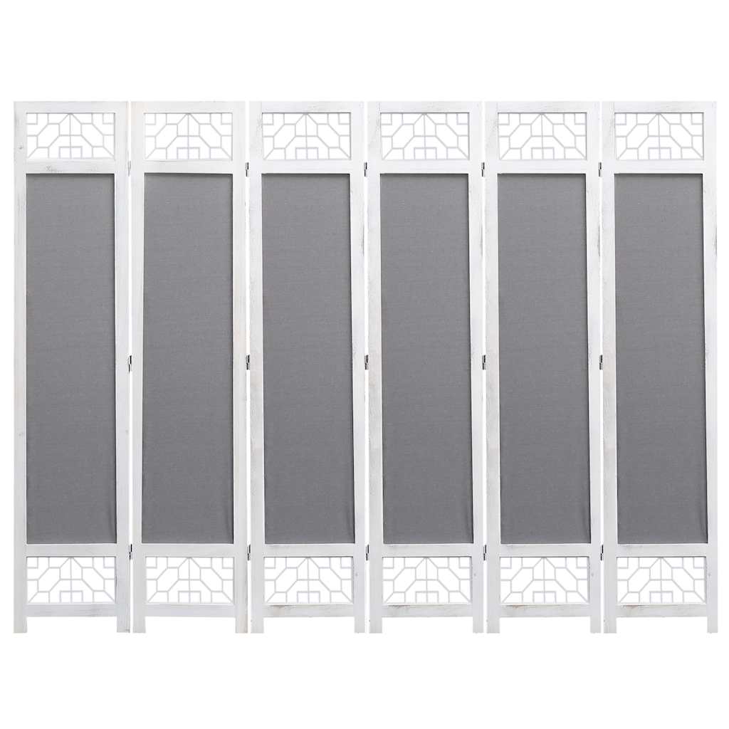 6-Panel Room Divider Grey 210x165 cm Fabric