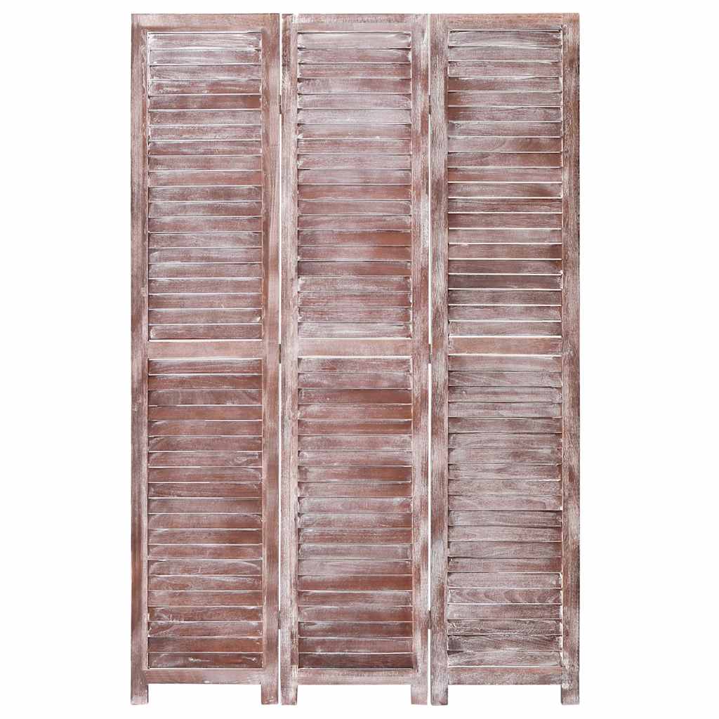 3-Panel Room Divider Brown 105x165 cm Wood