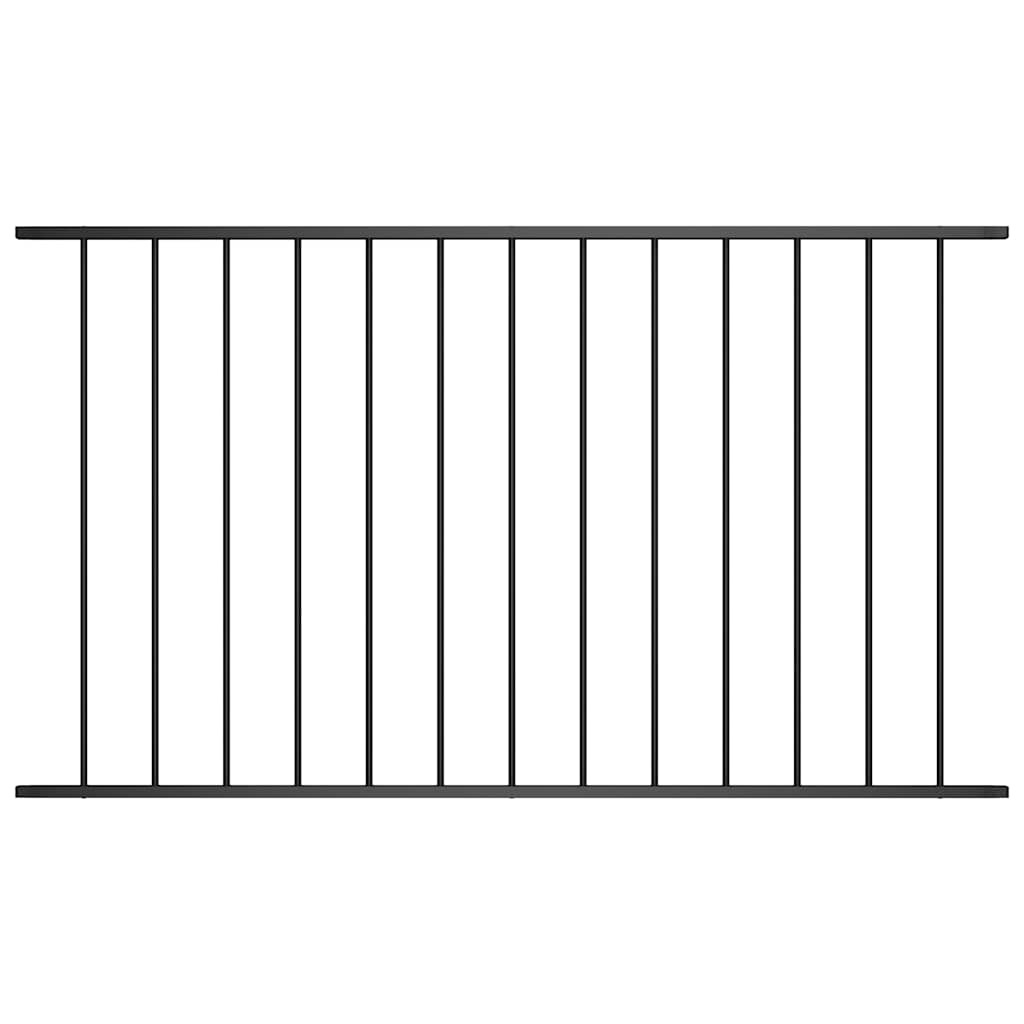Fence Panel Powder-coated Steel 1.63x1 m Black