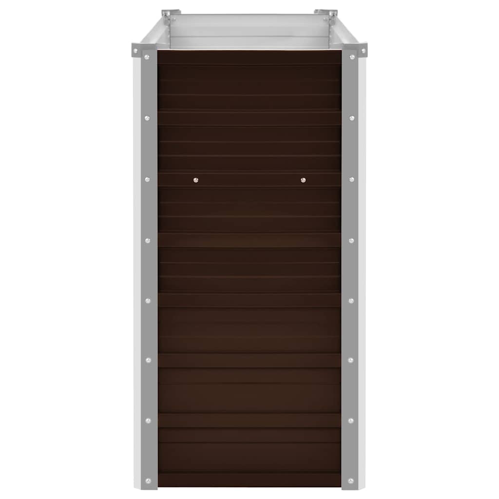 Garden Raised Bed Brown 100x40x77 cm Galvanised Steel