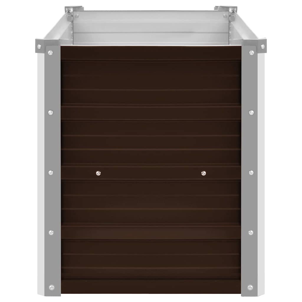 Garden Raised Bed Brown 100x40x45 cm Galvanised Steel