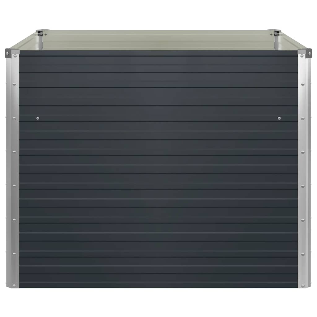 Raised Garden Bed Anthracite 100x100x77 cm Galvanised Steel