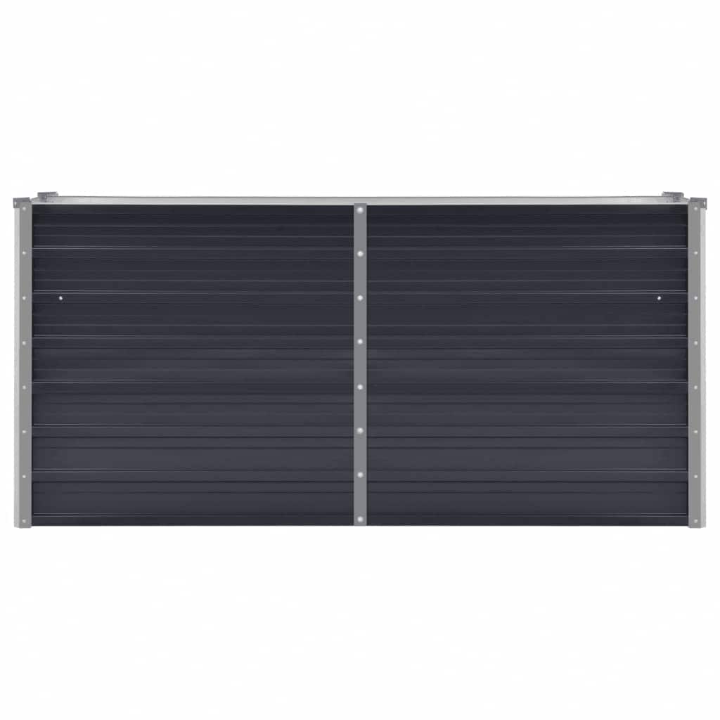 Garden Raised Bed Anthracite 160x40x77 cm Galvanised Steel