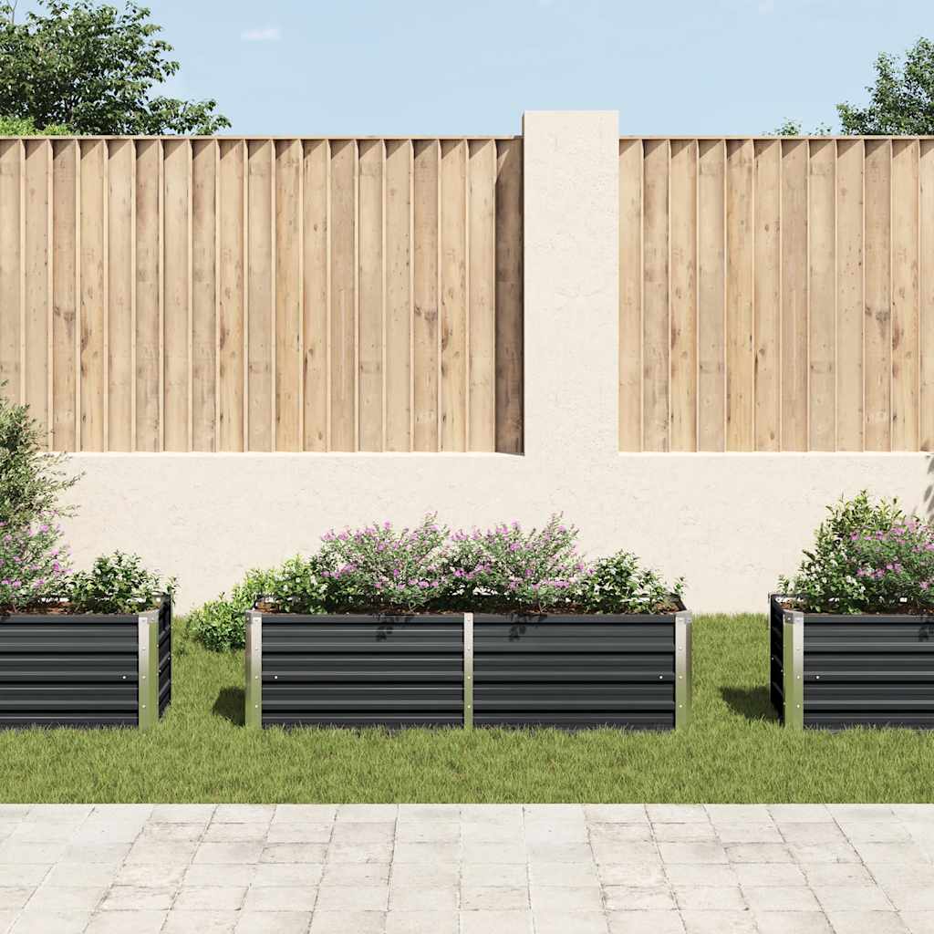 Garden Raised Bed Anthracite 160x40x45 cm Galvanised Steel