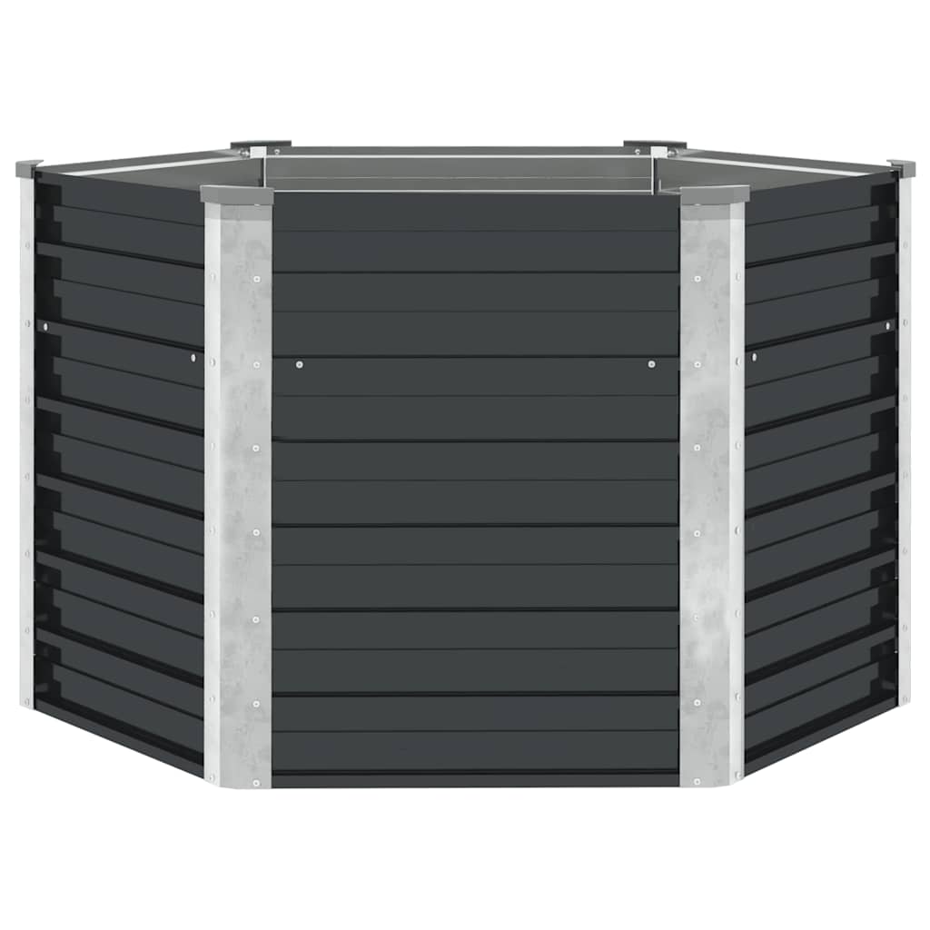 Garden Raised Bed Anthracite 129x129x77 cm Galvanised Steel