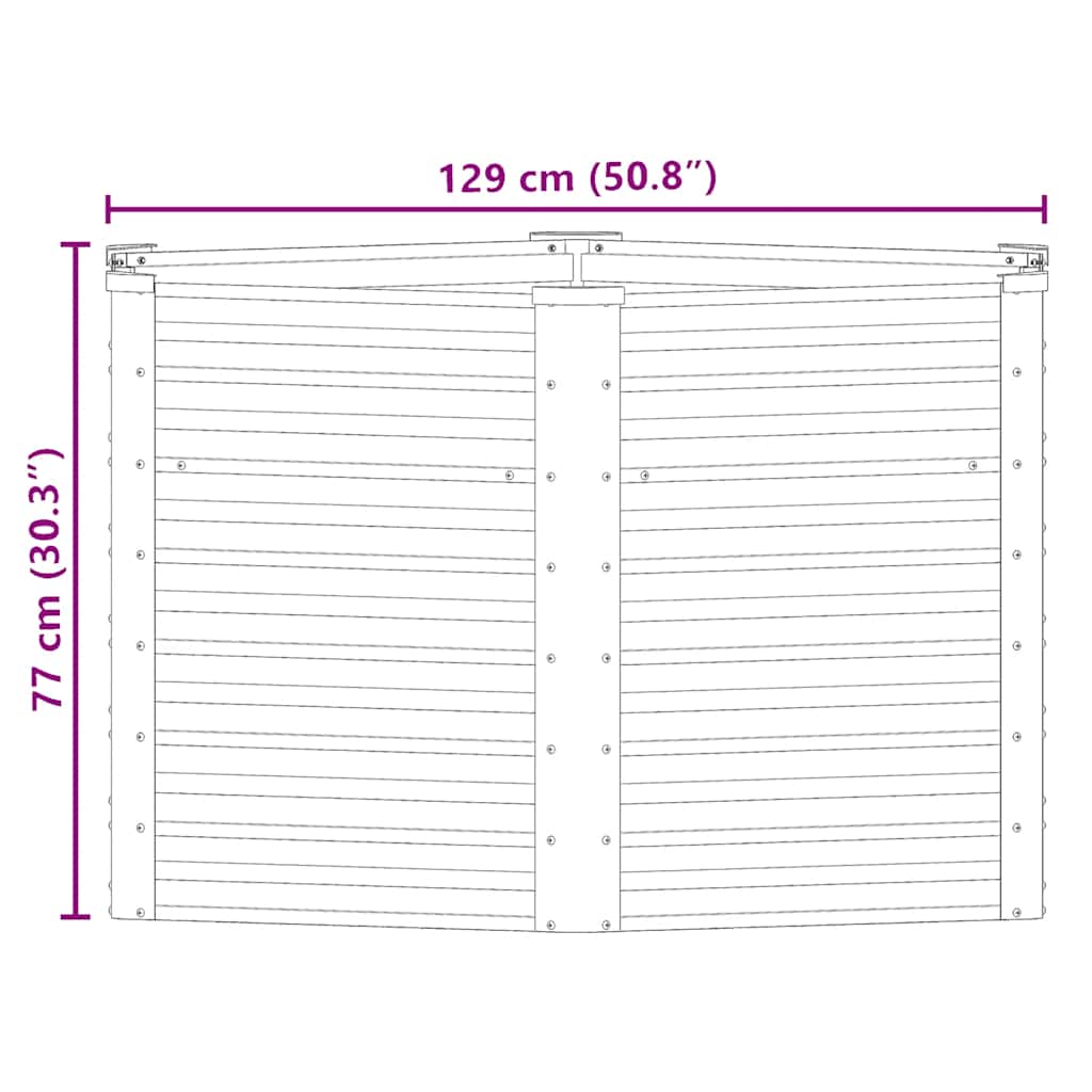 Garden Raised Bed Anthracite 129x129x77 cm Galvanised Steel