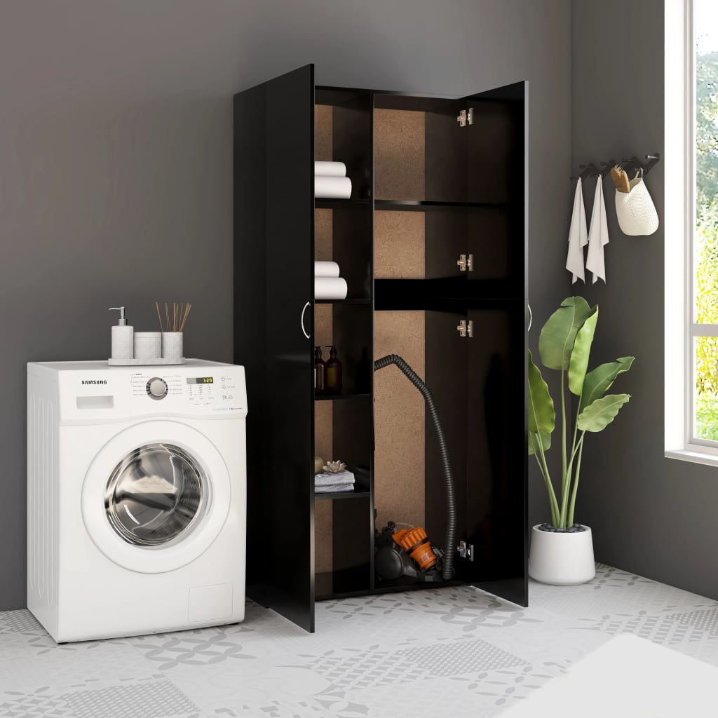 Storage Cabinet Black 80x35.5x180 cm Engineered Wood