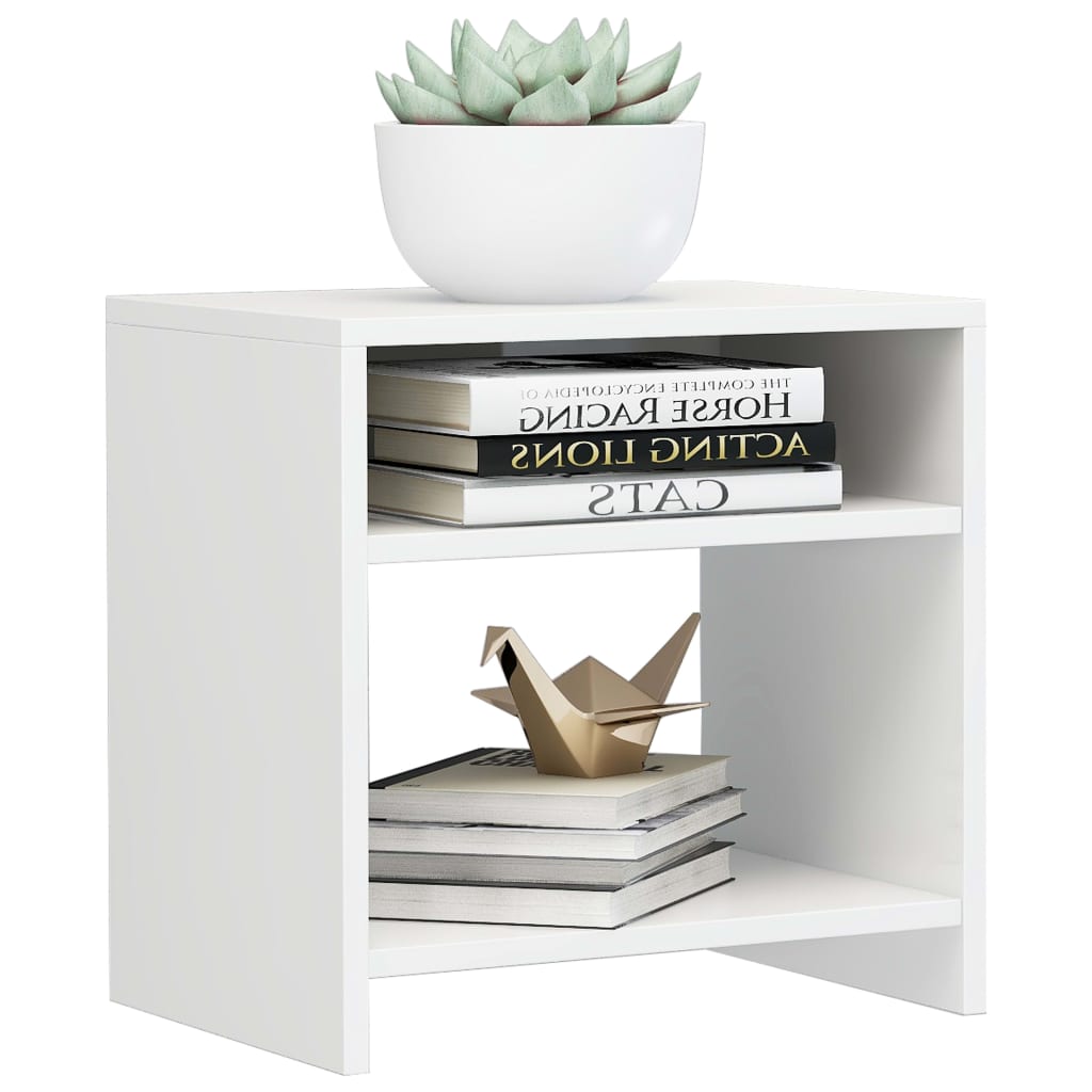 Bedside Cabinet High Gloss White 40x30x40 cm Engineered Wood