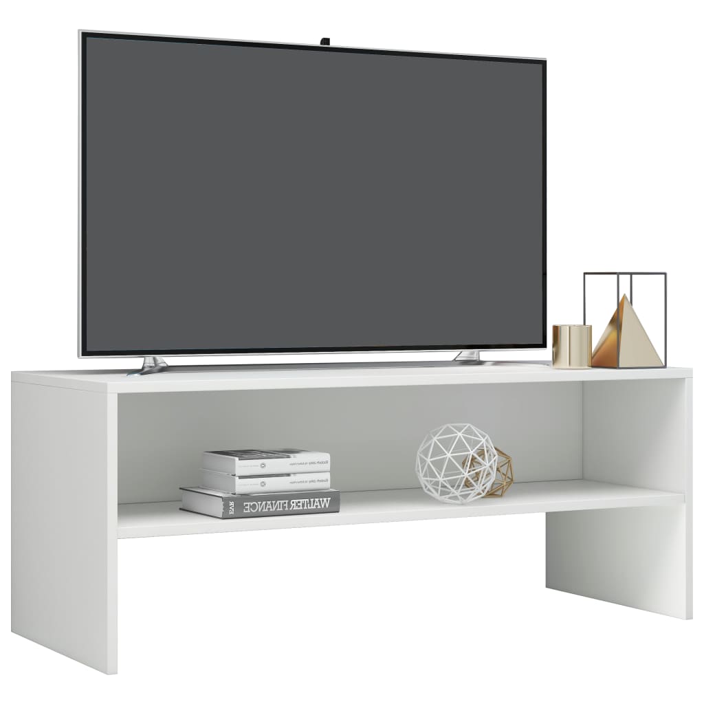 TV Cabinet High Gloss White 100x40x40 cm Engineered Wood