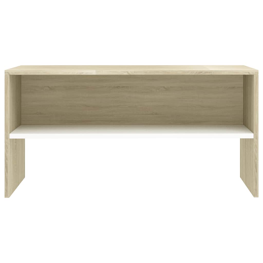 TV Cabinet White and Sonoma Oak 80x40x40 cm Engineered Wood