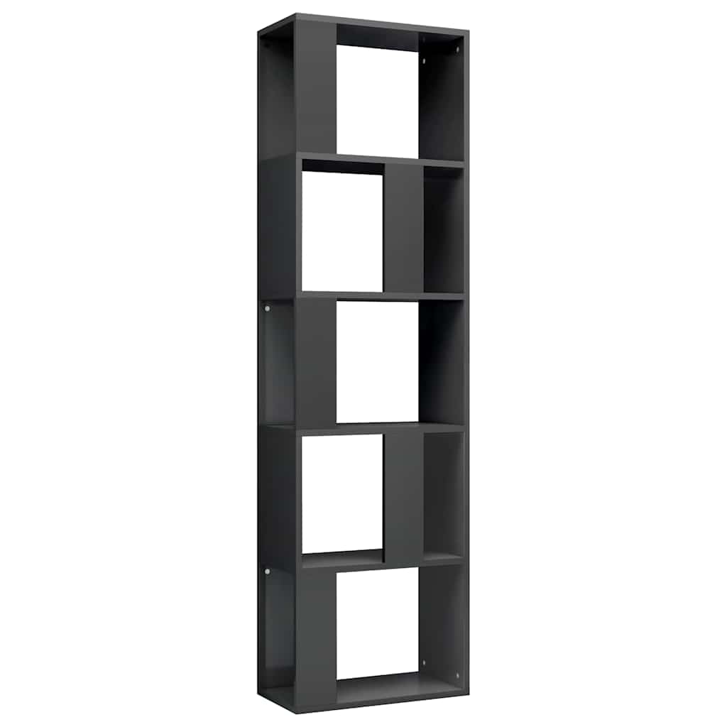 Book Cabinet/Room Divider High Gloss Grey 45x24x159 cm Engineered Wood