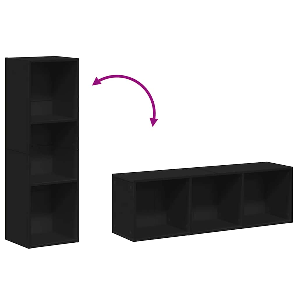 Book Cabinet/TV Cabinet Black 36x30x114 cm Engineered Wood