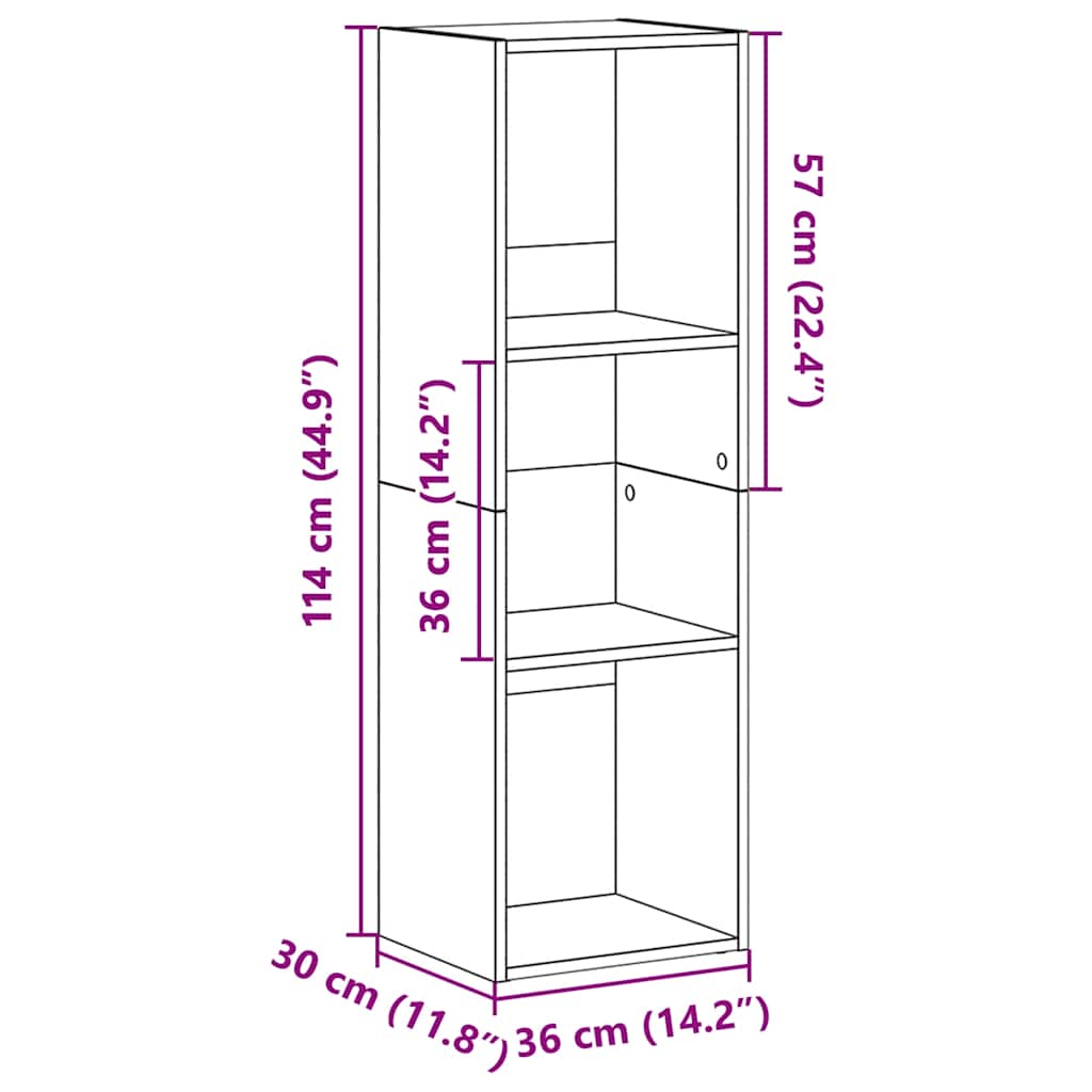 Book Cabinet/TV Cabinet Black 36x30x114 cm Engineered Wood