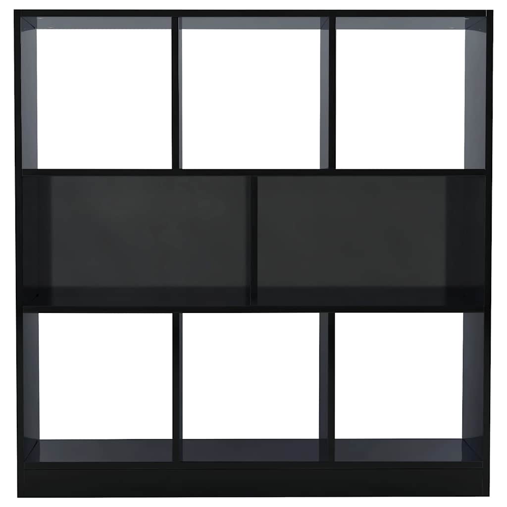 Book Cabinet High Gloss Black 97.5x29.5x100 cm Engineered Wood