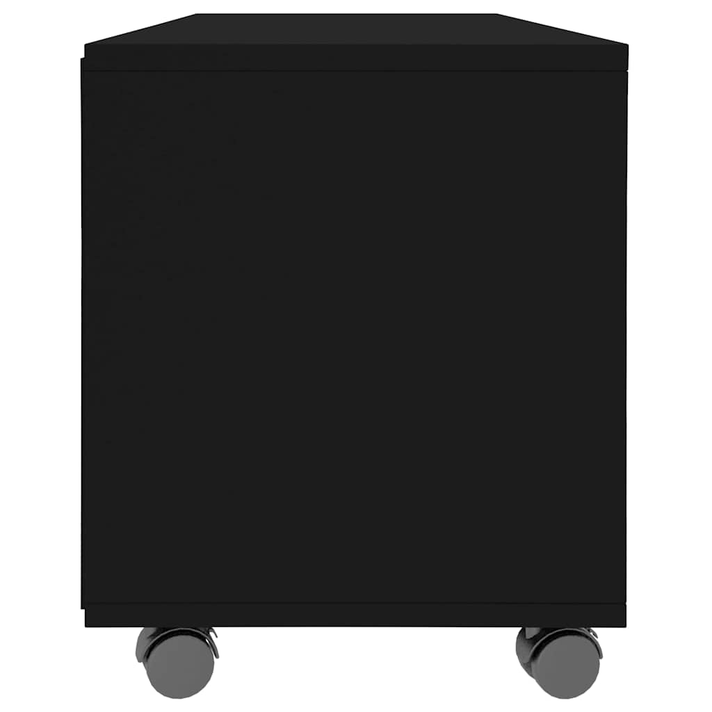 TV Cabinet with Castors Black 90x35x35 cm Engineered Wood