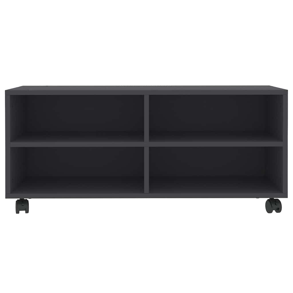 TV Cabinet with Castors Grey 90x35x35 cm Engineered Wood