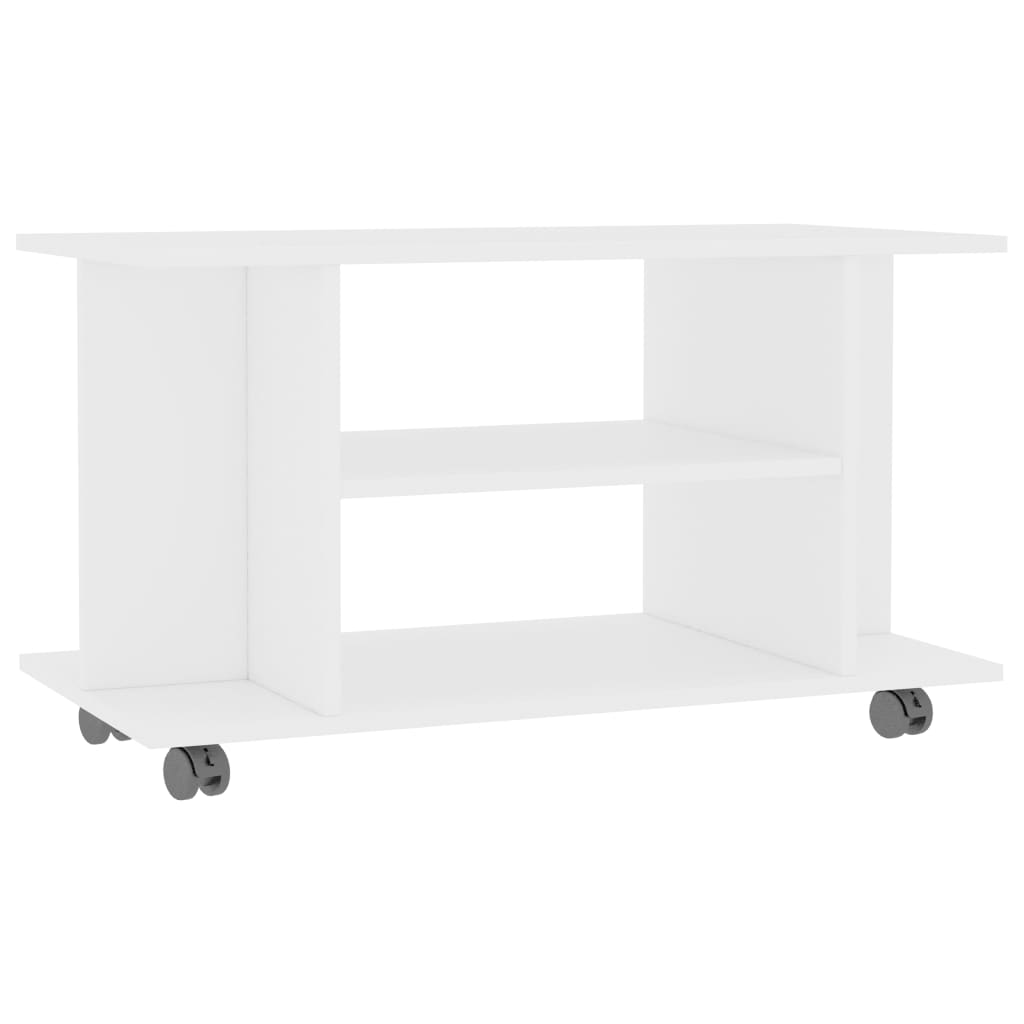 TV Cabinet with Castors White 80x40x45 cm Engineered Wood