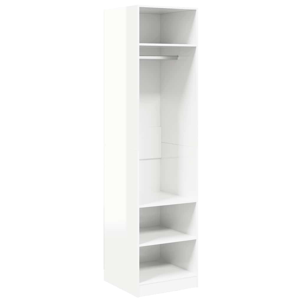 Wardrobe High Gloss White 50x50x200 cm Engineered Wood