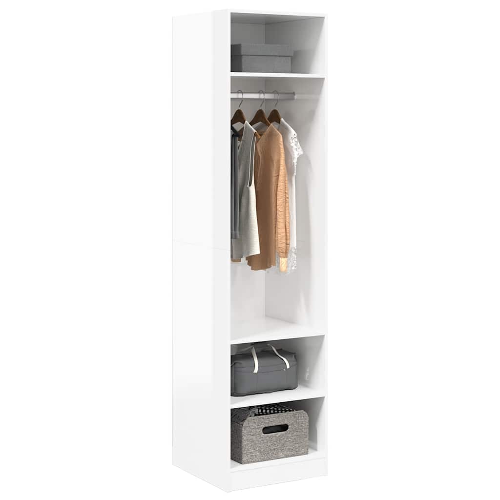 Wardrobe High Gloss White 50x50x200 cm Engineered Wood