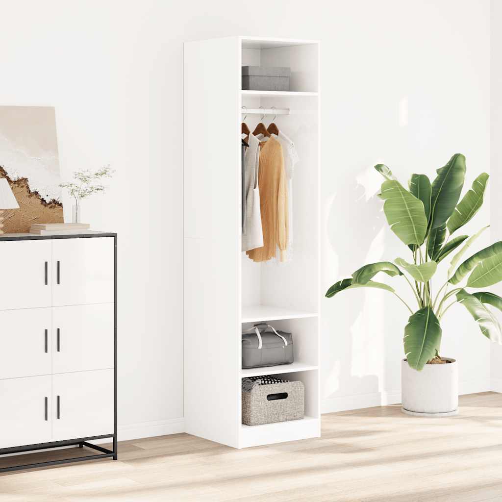 Wardrobe High Gloss White 50x50x200 cm Engineered Wood