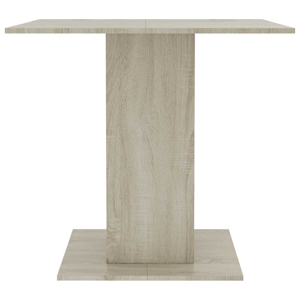 Dining Table White and Sonoma Oak 80x80x75 cm Engineered Wood