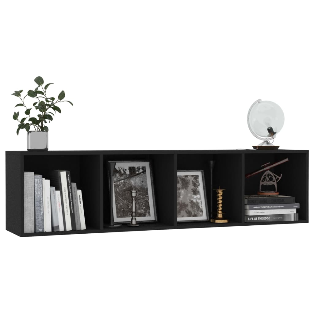 Book Cabinet/TV Cabinet Black 143x30x36 cm