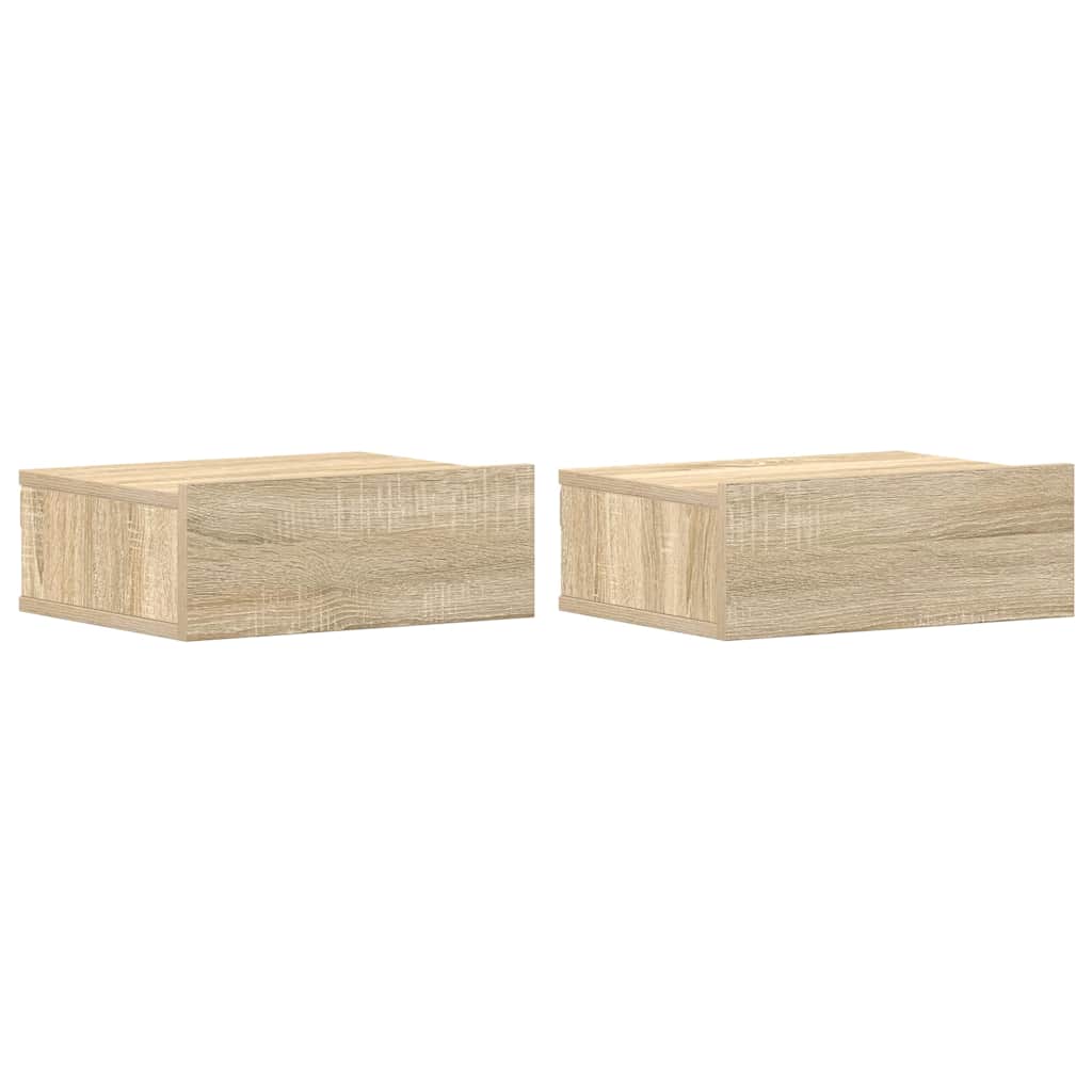 Floating Nightstands 2 pcs Sonoma Oak 40x30x15 cm Engineered Wood