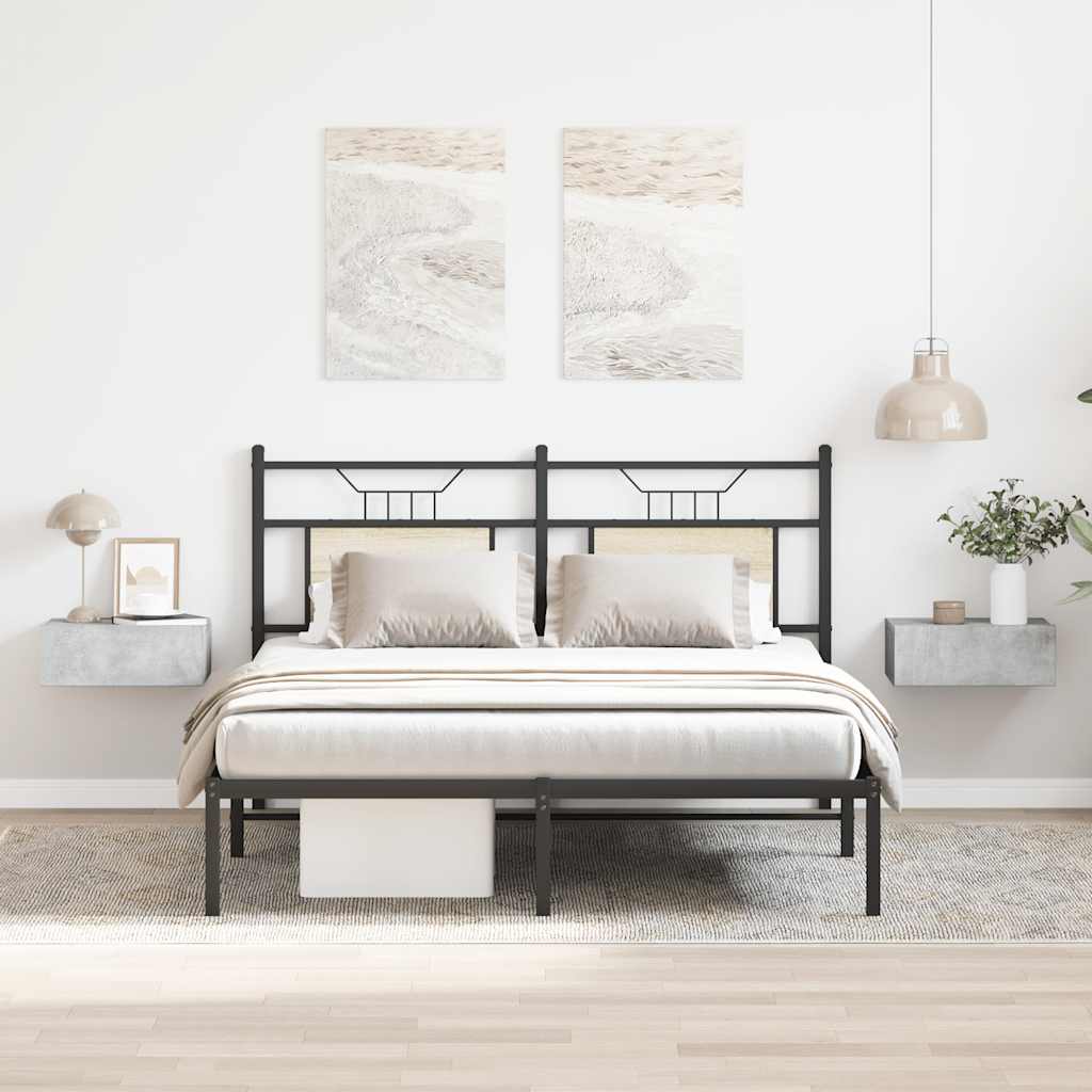 Floating Nightstands 2 pcs Concrete Grey 40x30x15 cm Engineered Wood