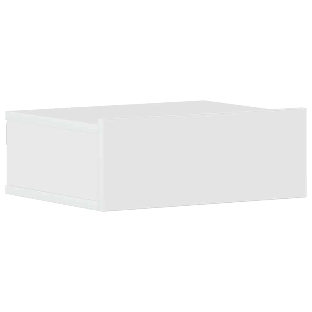 Floating Nightstand High Gloss White 40x30x15 cm Engineered Wood