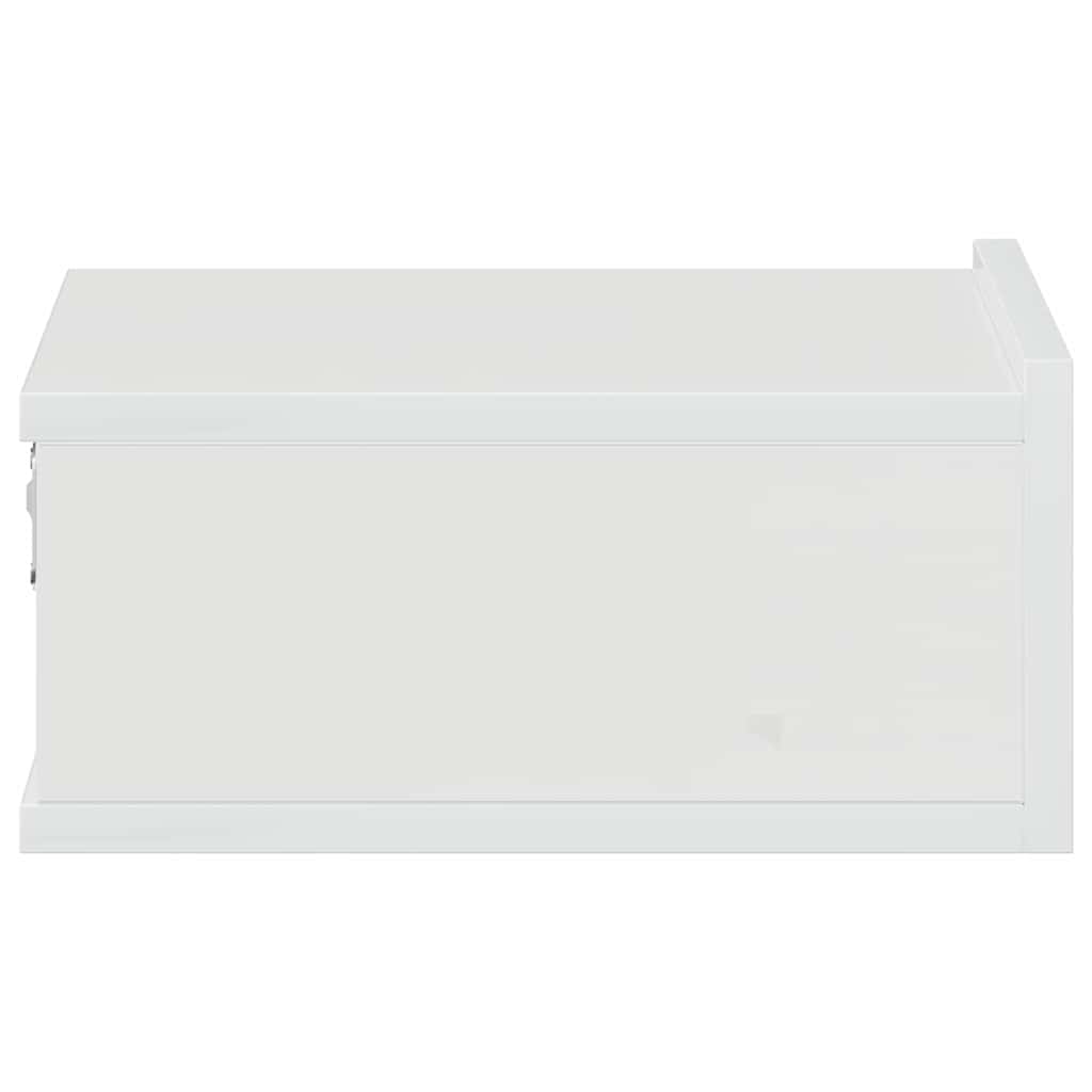 Floating Nightstand High Gloss White 40x30x15 cm Engineered Wood