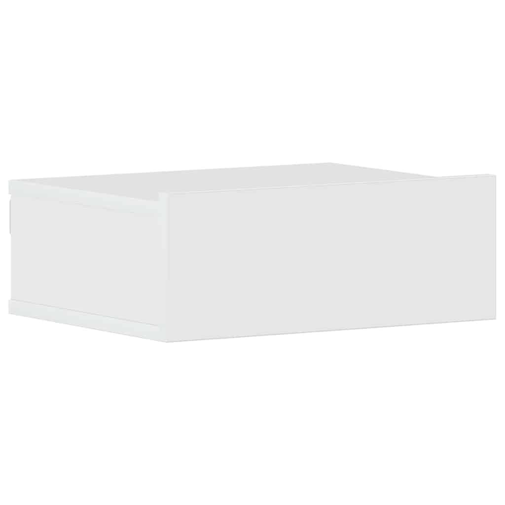 Floating Nightstands 2 pcs High Gloss White 40x30x15 cm Engineered Wood