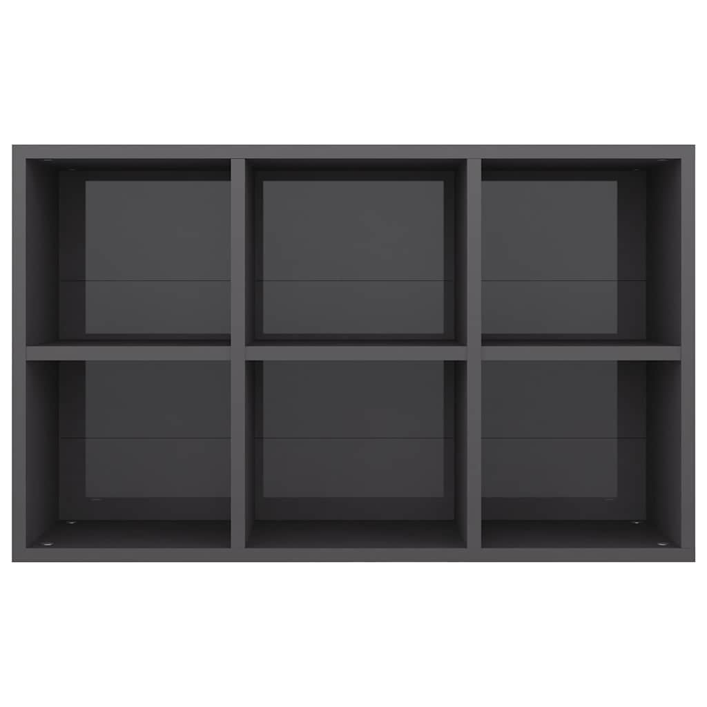 Book Cabinet/Sideboard High Gloss Grey 66x30x98 cm Engineered Wood