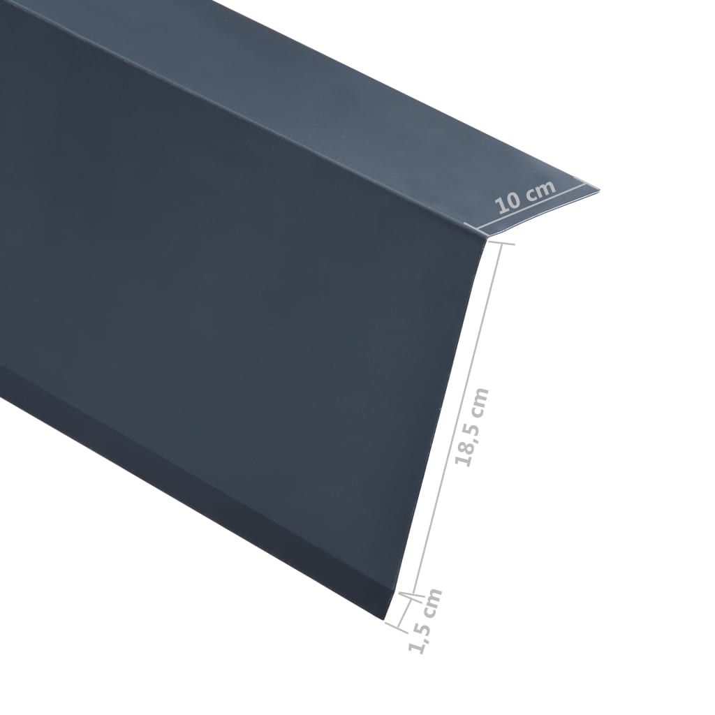 L-shape Roof Edge Plates 5 pcs Aluminium Anthracite 170cm