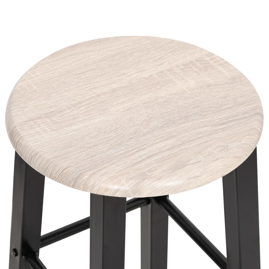 Bar Stools 2 pcs Black MDF