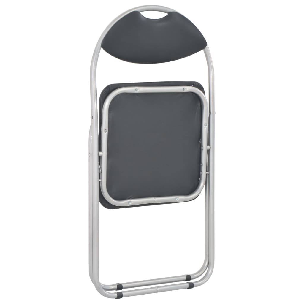 Folding Dining Chairs 2 pcs Black Faux Leather