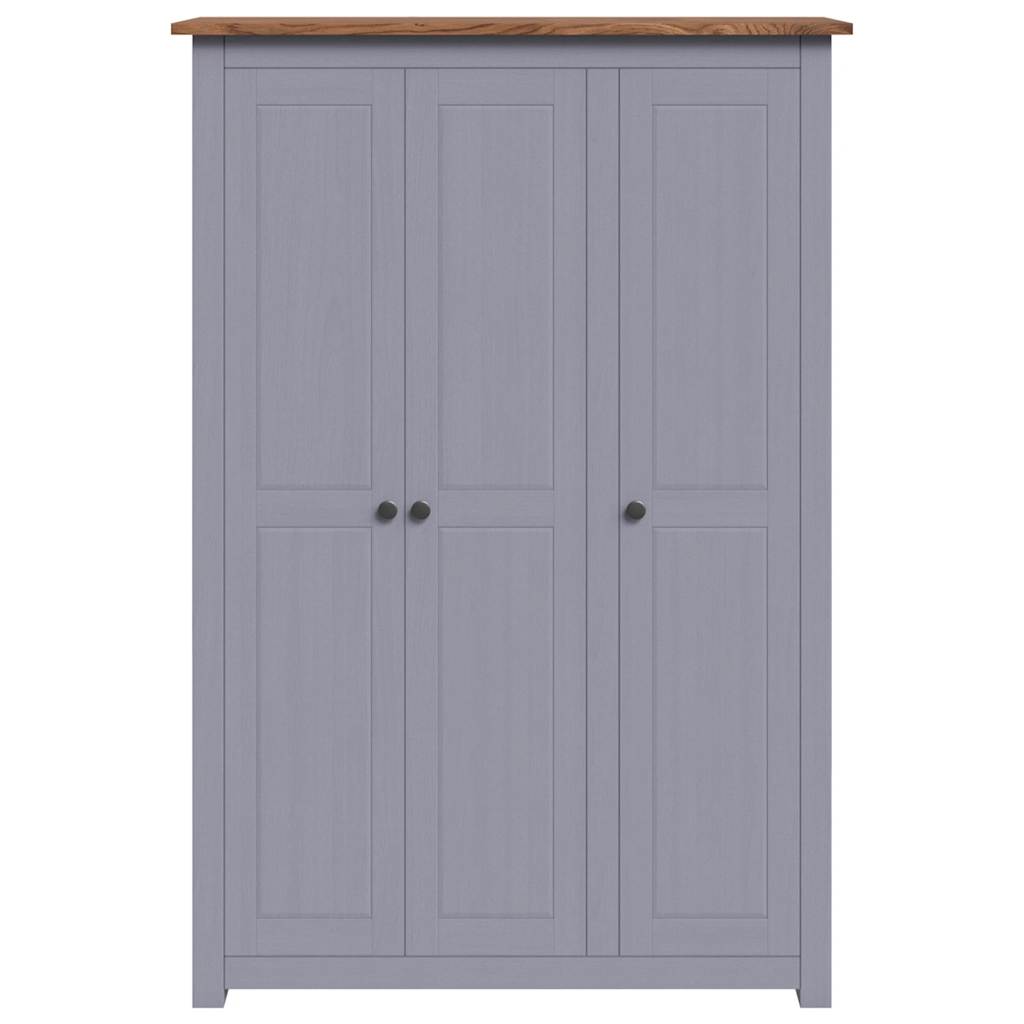 3-Door Wardrobe Grey 118x50x171.5 cm Pine Panama Range