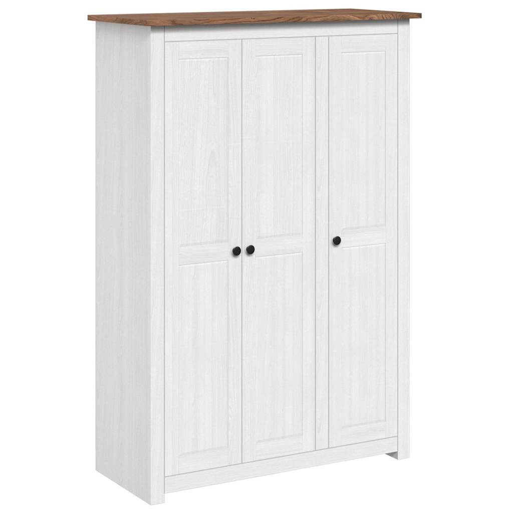 3-Door Wardrobe White 118x50x171.5 cm Pine Panama Range