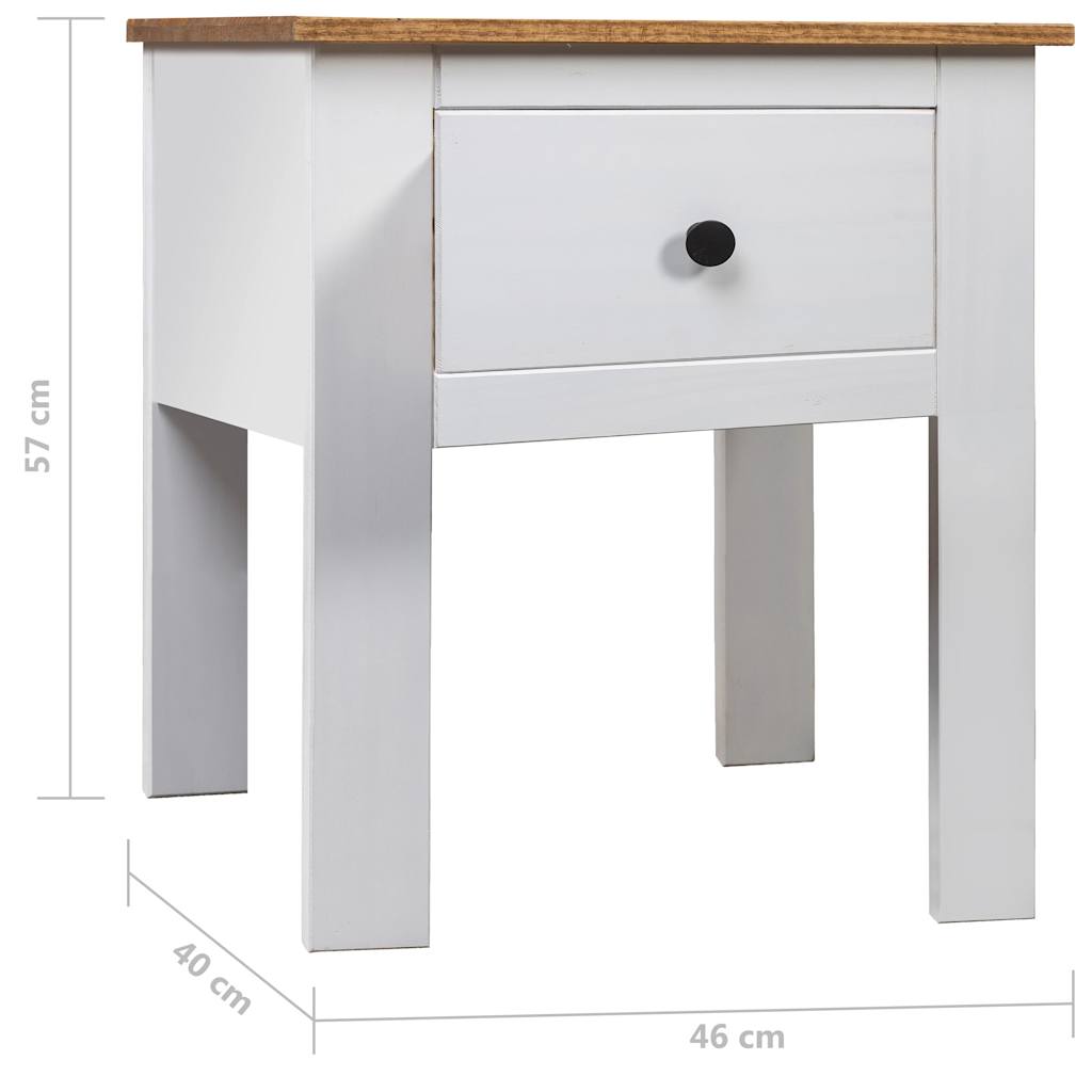 Bedside Cabinet White 46x40x57 cm Pine Panama Range