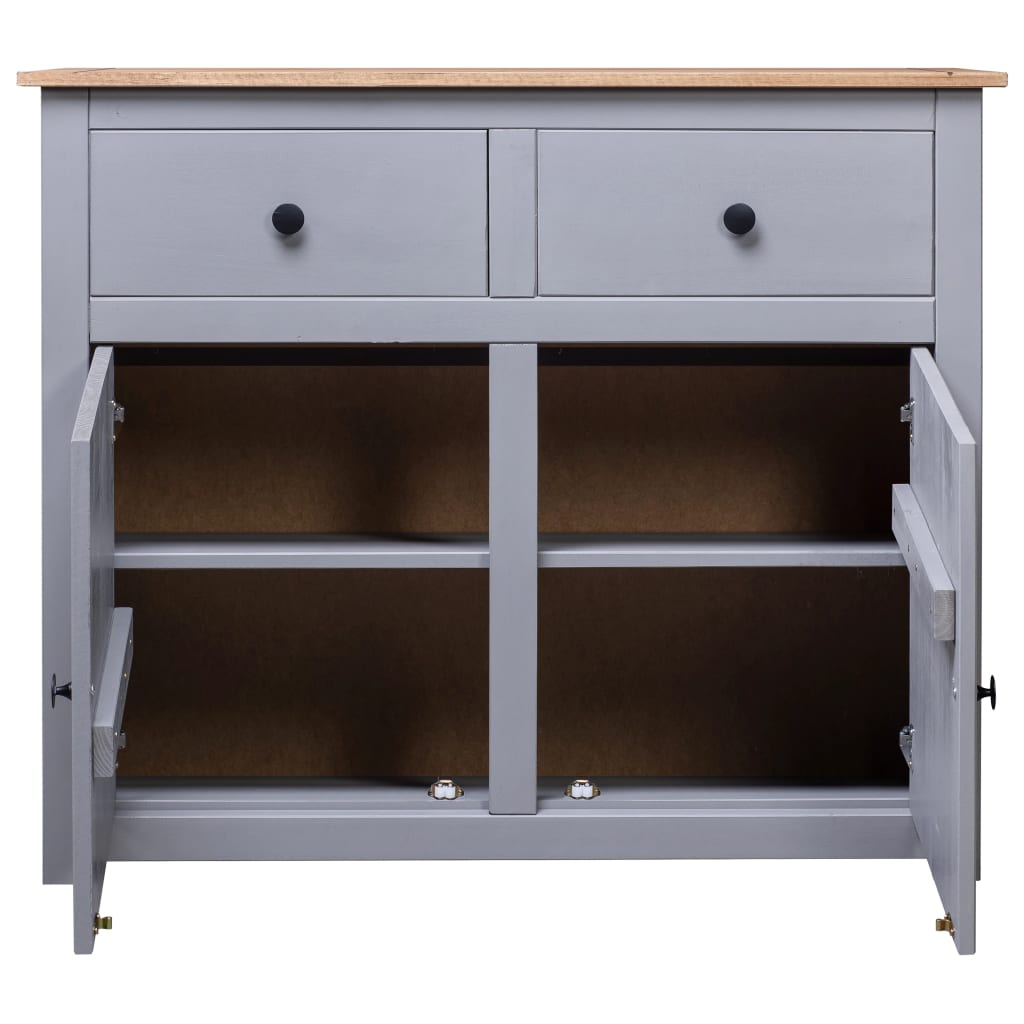 Sideboard Grey 93x40x80 Cm Solid Pinewood