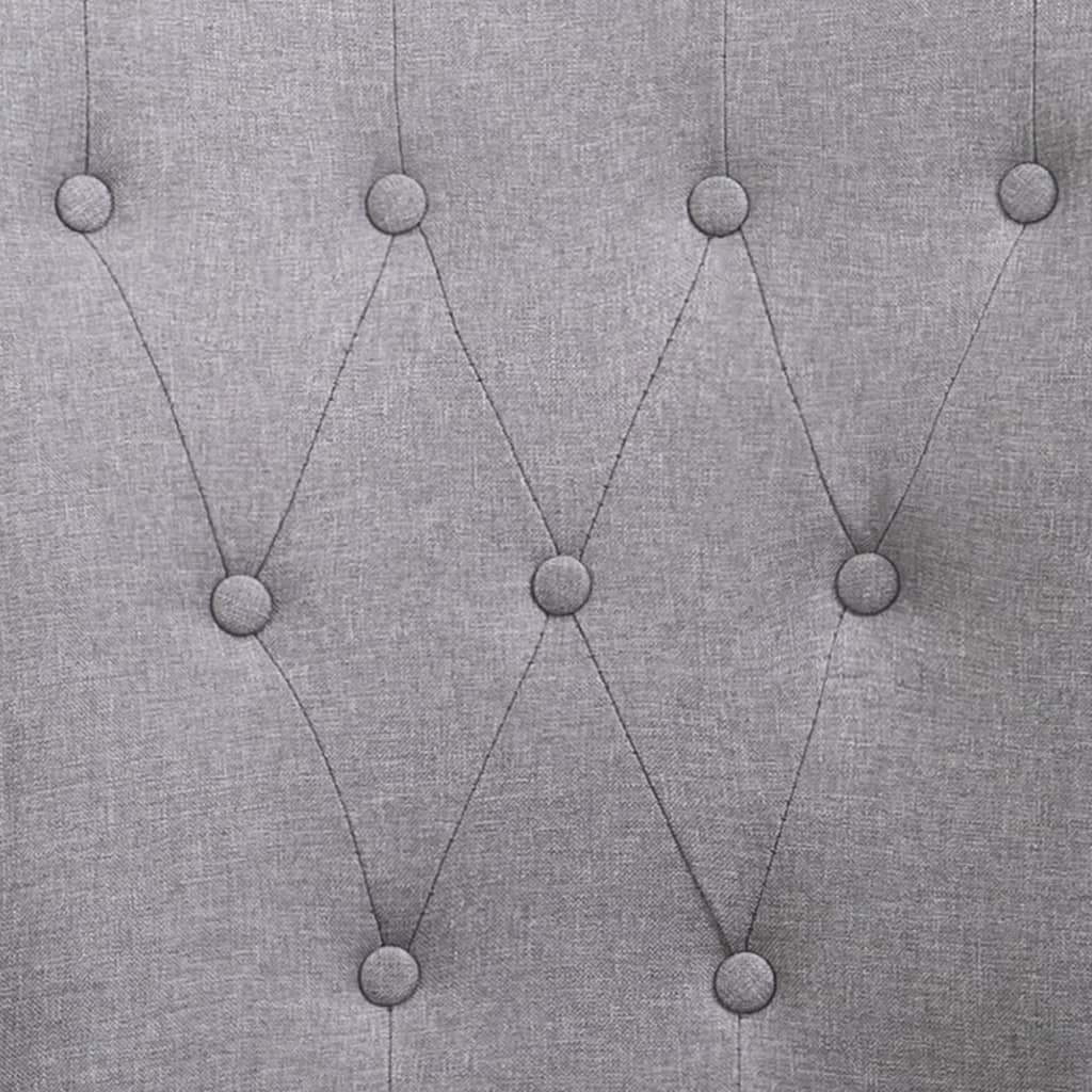 Dining Chairs with Armrests 2 pcs Light Grey Fabric