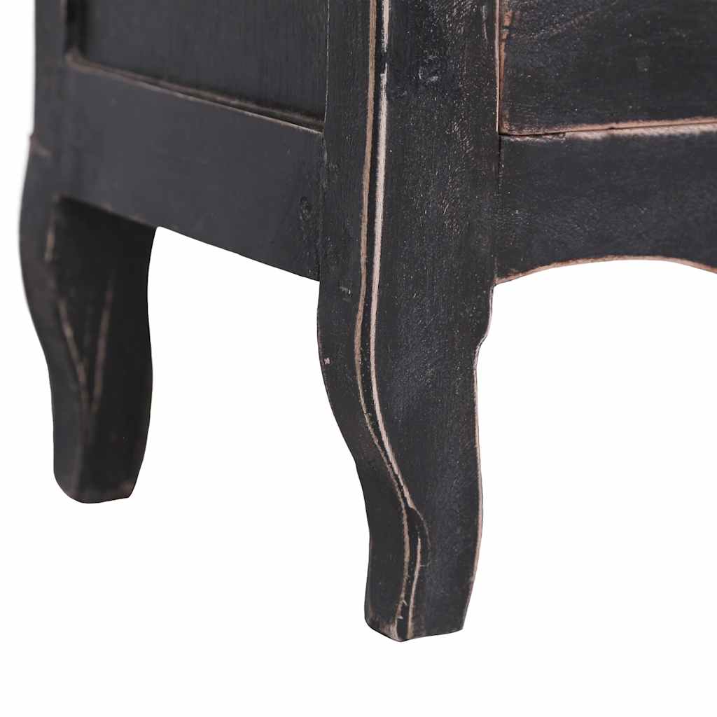 TV Cabinet 120x30x40 cm Black Solid Mahogany Wood