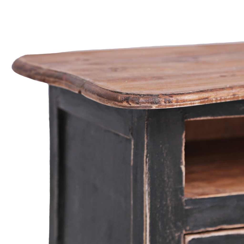 TV Cabinet 120x30x40 cm Black Solid Mahogany Wood