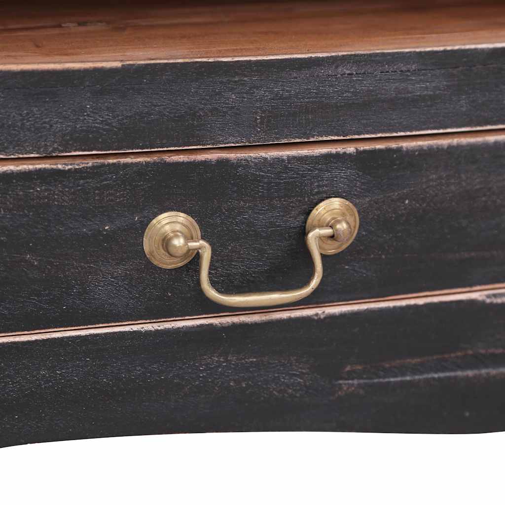 TV Cabinet 120x30x40 cm Black Solid Mahogany Wood