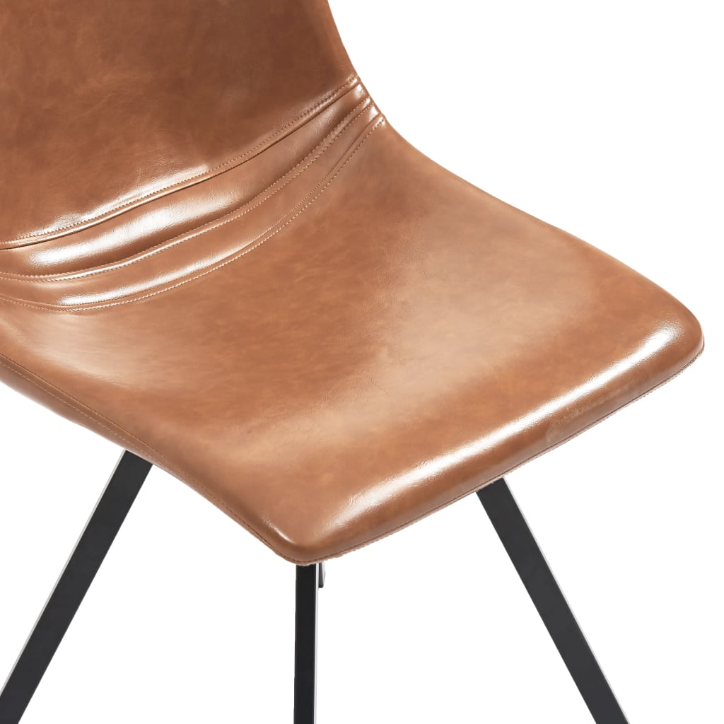 Dining Chairs 2 pcs Cognac Faux Leather