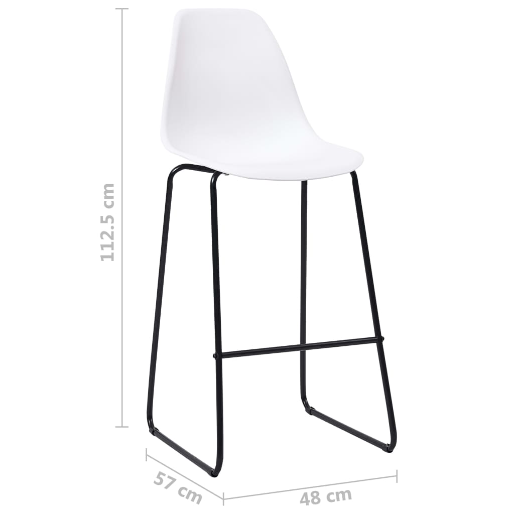 Bar Chairs 4 pcs White Plastic