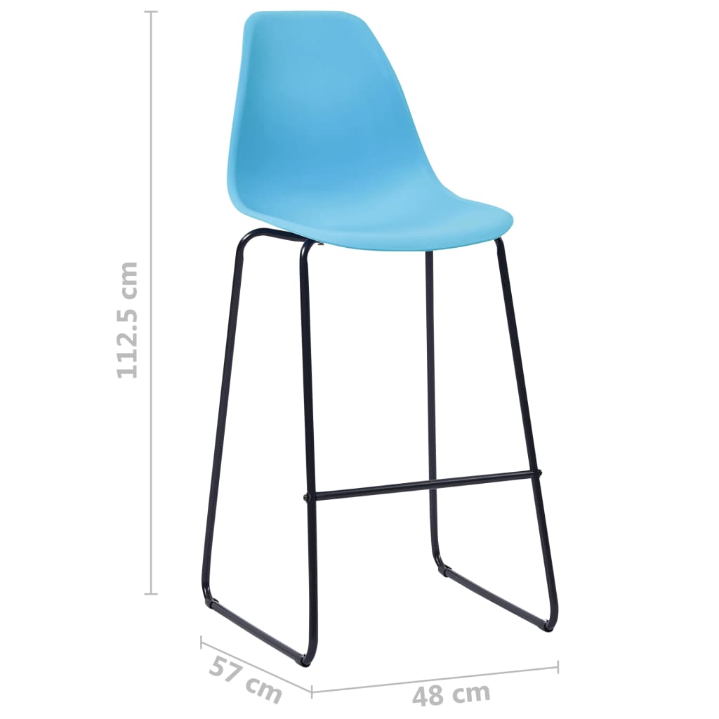 Bar Chairs 2 pcs Blue Plastic
