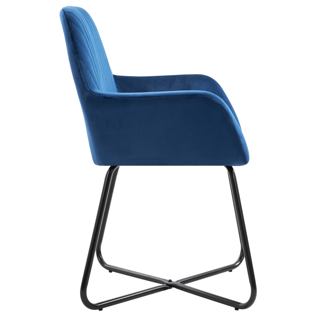 Dining Chairs 4 pcs Blue Velvet